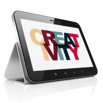 Marketing concept: Tablet Computer with Creativity on  display 스톡 일러스트