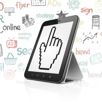 Marketing concept: Tablet Computer with Mouse Cursor on display Stock Illustration