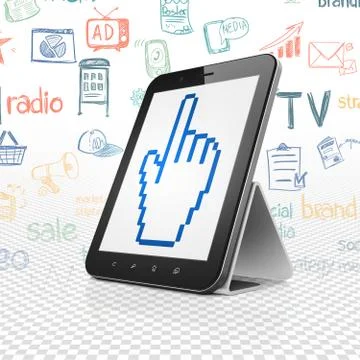 Marketing concept: Tablet Computer with Mouse Cursor on display Stock Illustration