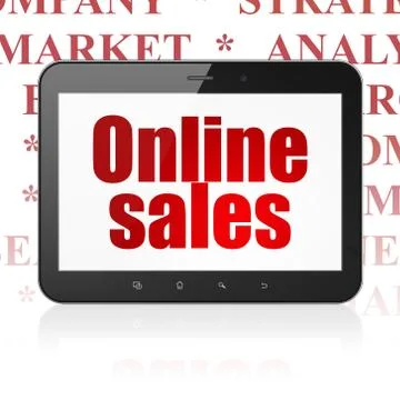 Marketing concept: Tablet Computer with Online Sales on display Stock Illustration