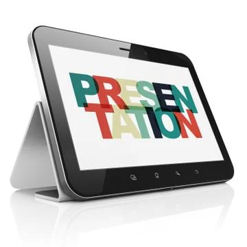 Marketing concept: Tablet Computer with Presentation on  display Stock Illustration
