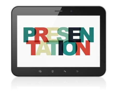 Marketing concept: Tablet Computer with Presentation on  display Stock Illustration
