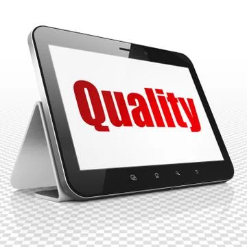 Marketing concept: Tablet Computer with Quality on display Stock Illustration