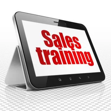 Marketing concept: Tablet Computer with Sales Training on display 스톡 일러스트