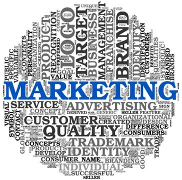 Marketing concept in word tag cloud Stock Illustration