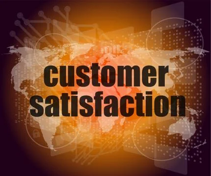 Marketing concept: words customer satisfaction on digital screen Stock Illustration