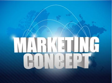 Marketing concept world map background Stock Illustration