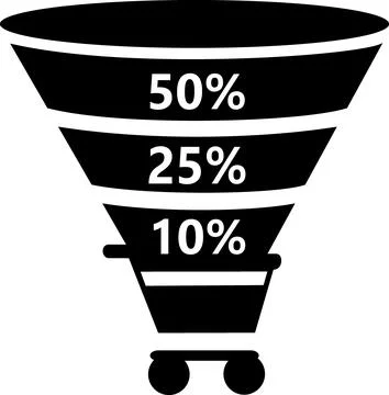 Marketing conversion funnel analysis icon Stock Illustration