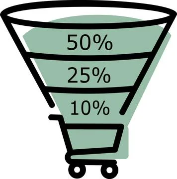 Marketing conversion funnel process chart icon Stock Illustration