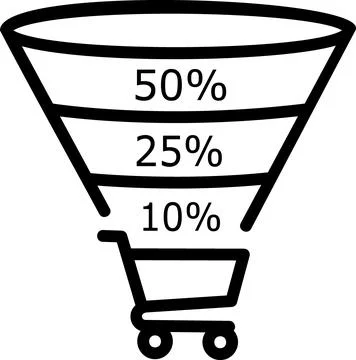 Marketing conversion funnel sales process icon Stock Illustration