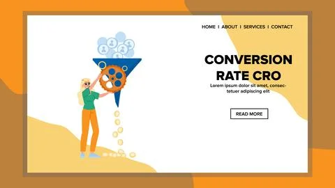 Marketing conversion rate cro vector 스톡 일러스트
