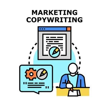 Marketing copywriting process creating textual content vector Stock Illustration