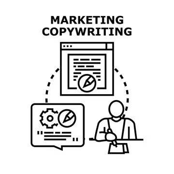 Marketing copywriting process creating textual content vector イラスト素材