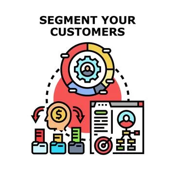 Marketing customer segmentation strategy segmenting market audience Stock Illustration