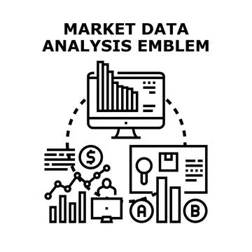 Marketing data analysis and business statistics research Stock Illustration
