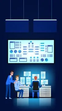 Marketing Data Analysis. Brainstorming Team Work Stock Illustration