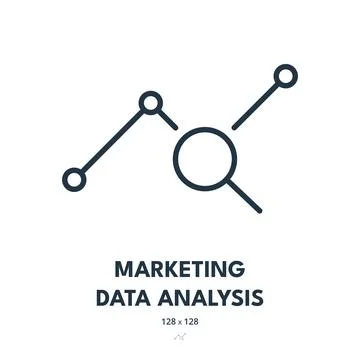 Marketing Data Analysis Icon. Report, Analytics, Statistics. Editable Strok.. Stock Illustration
