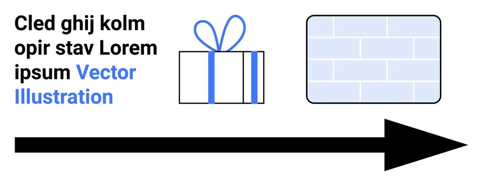 Marketing, delivery, navigation, packaging, e-commerce, graphic design. Gift  Stock Illustration