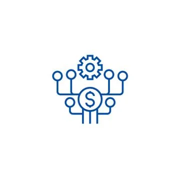 Marketing development line icon concept. Marketing development flat vector Stock Illustration