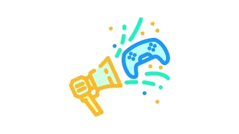 Marketing game development color icon animation Stock Footage 327266973