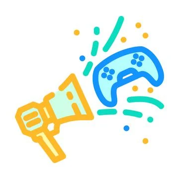 Marketing game development color icon vector illustration Stock Illustration