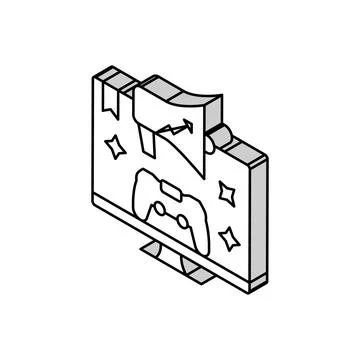 Marketing game development isometric icon vector illustration Stock Illustration