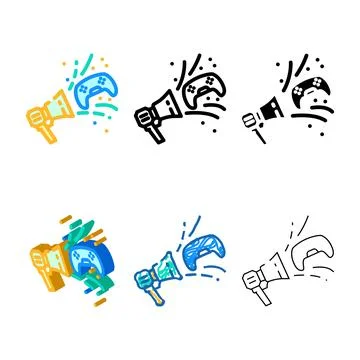Marketing game variations development color icon vector 스톡 일러스트