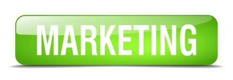 Marketing green square 3d realistic isolated web button Illustrazione stock