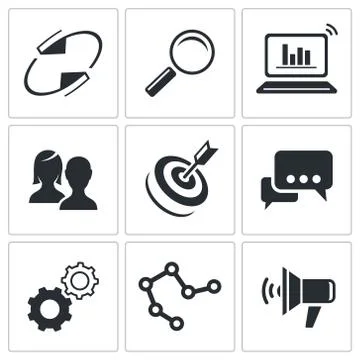 Marketing icon set Stock Illustration