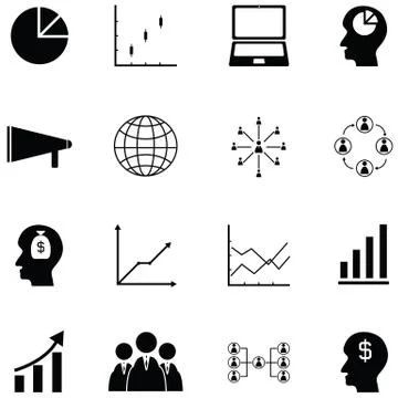 Marketing icon set Stock Illustration