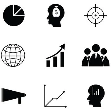 Marketing icon set Stock Illustration