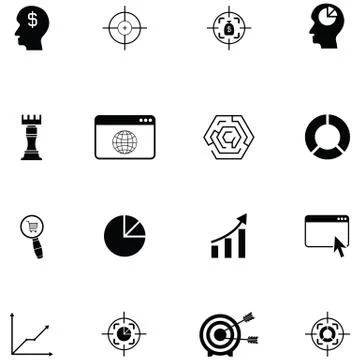 Marketing icon set Stock Illustration