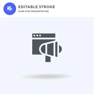 Marketing icon vector, filled flat sign, solid pictogram isolated on white, l Stock Illustration