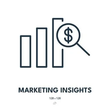 Marketing Insights Icon. Data, Report, Performance. Editable Stroke Stock Illustration
