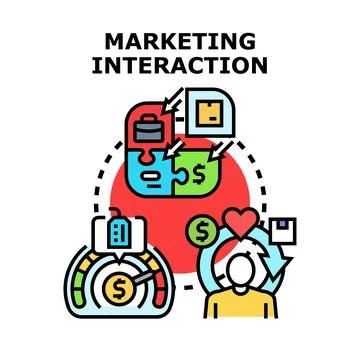 Marketing interaction concept showing customer engagement strategy Stock Illustration