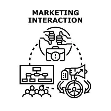 Marketing interaction strategy engaging customer feedback process Stock Illustration