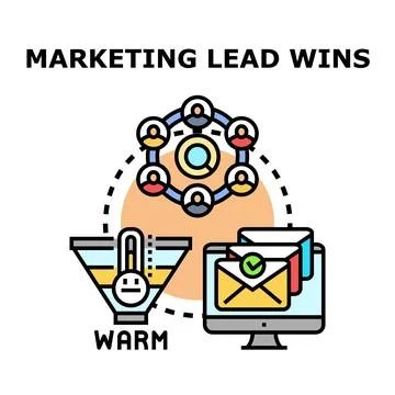 Marketing lead generation process converting prospects into customers Stock Illustration
