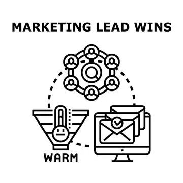 Marketing lead generation process converting prospects into customers Stock Illustration