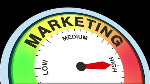 Marketing Level Text or Word  Low and Medium to High Meter Concept Animation Stock Footage 288612498