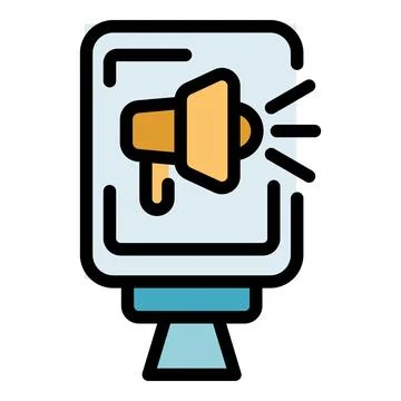 Marketing lightboard icon vector flat Illustrazione stock