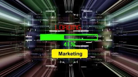 Marketing loading progress bar on the screen Stock Photos