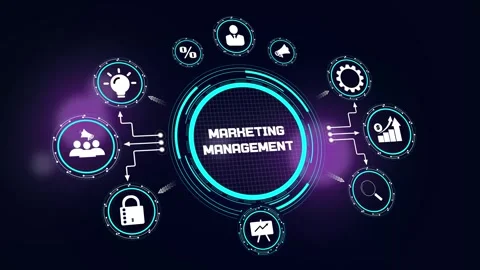 Marketing Management HUD Workflow Optimization Animation 스톡 동영상 331371789