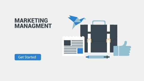 Marketing Management Tools with Briefcase and Social Media Icon Graphics Stock Footage 341922463
