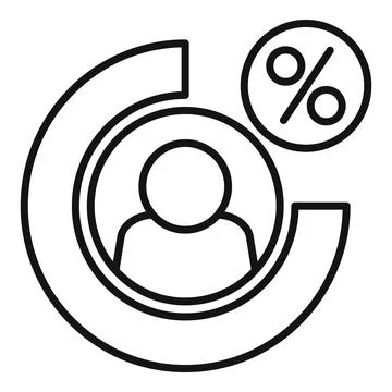 Marketing manager analyzing customer segmentation with pie chart and percentage Stock Illustration