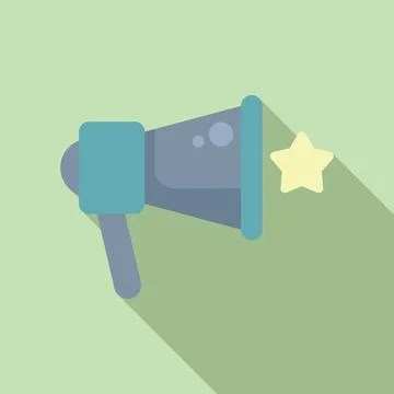 Marketing megaphone icon flat vector. Creative present Stock Illustration