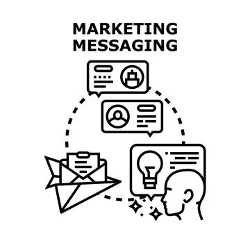 Marketing messaging service developing creative communication strategy Stock-Illustration