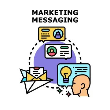 Marketing messaging service developing creative communication strategy Stock Illustration