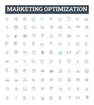 Marketing optimization vector line icons set. Optimization, Marketing, Strategy Stockillustratie