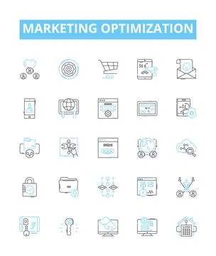 Marketing optimization vector line icons set. Optimization, Marketing, Strategy イラスト素材