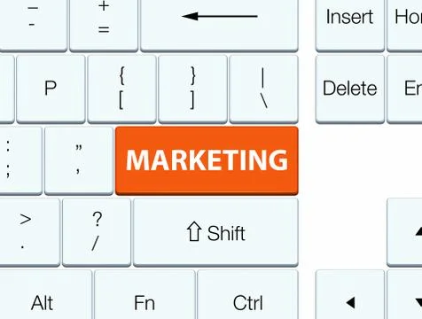 Marketing orange keyboard button Stock Illustration